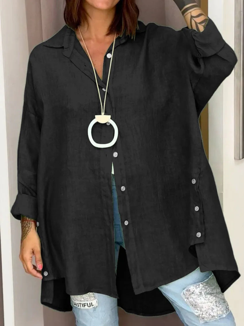 Sophia | Übergroßes Button-Up Hemd mit langen Ärmeln