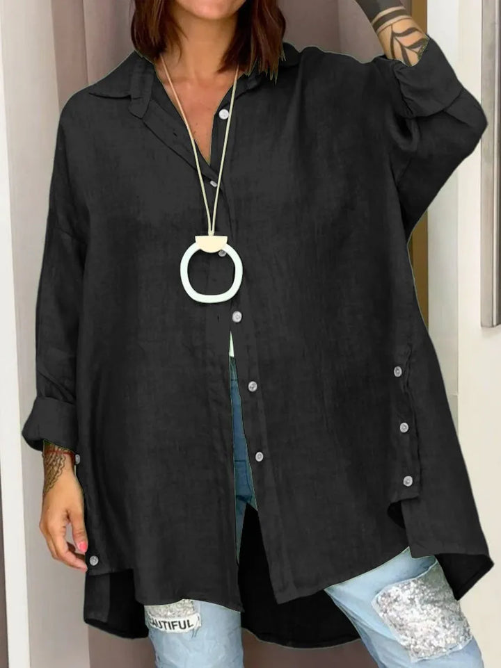 Sophia | Übergroßes Button-Up Hemd mit langen Ärmeln