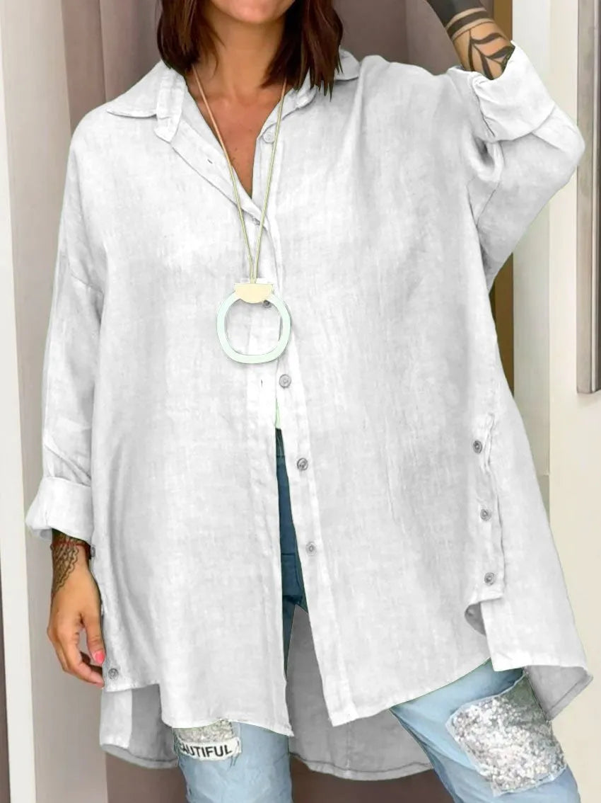 Sophia | Übergroßes Button-Up Hemd mit langen Ärmeln