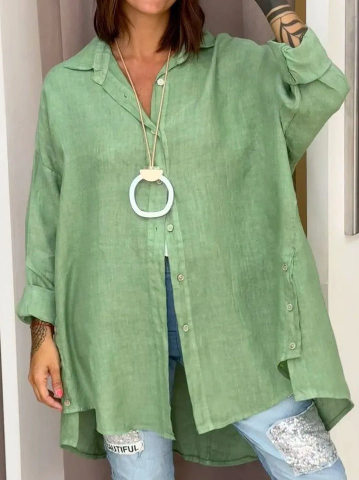 Sophia | Übergroßes Button-Up Hemd mit langen Ärmeln