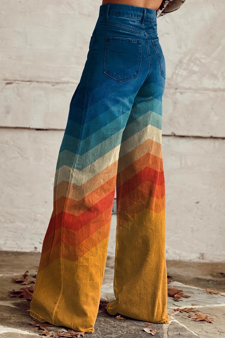 Chloé | Boho Vintage Hose für Damen mit weiter Passform und hohem Bund