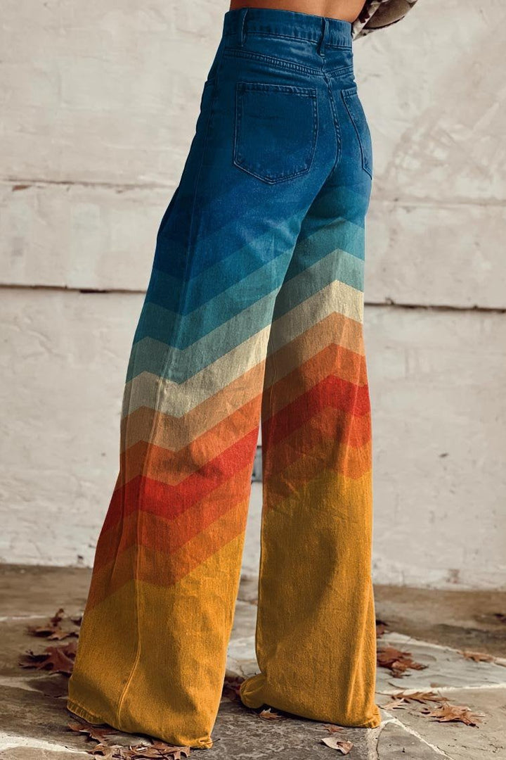 Chloé | Boho Vintage Hose für Damen mit weiter Passform und hohem Bund