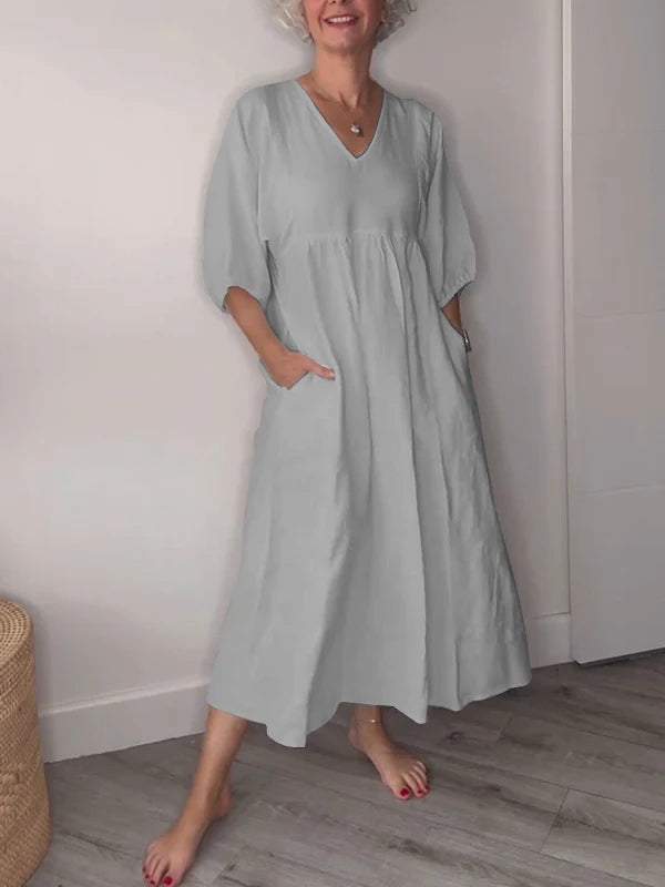 Hestia | Klassisches Komfortkleid für Damen mit Leoparden-Print und V-Ausschnitt