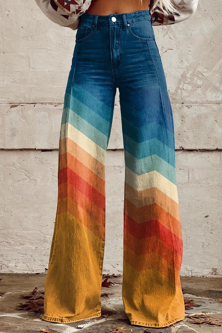 Chloé | Boho Vintage Hose für Damen mit weiter Passform und hohem Bund