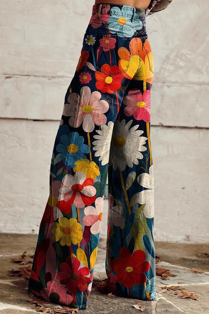 Chloé | Boho Vintage Hose für Damen mit weiter Passform und hohem Bund