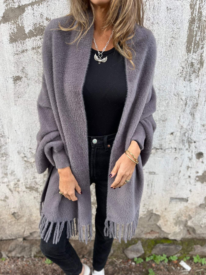 Hannah | Eleganter Langärmeliger Wickelpulli Cardigan für Damen mit V-Ausschnitt