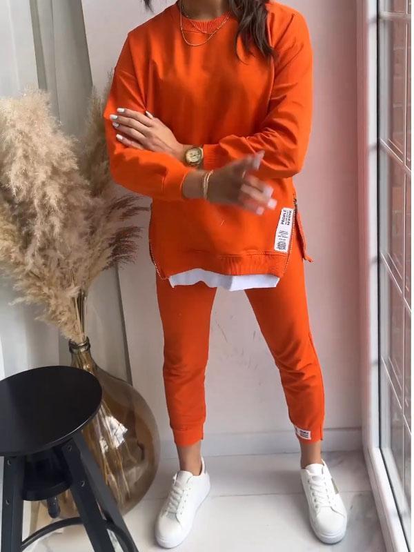 LIANA | Damen Patchwork Zweiteiliges Top und Hose Sweatshirt