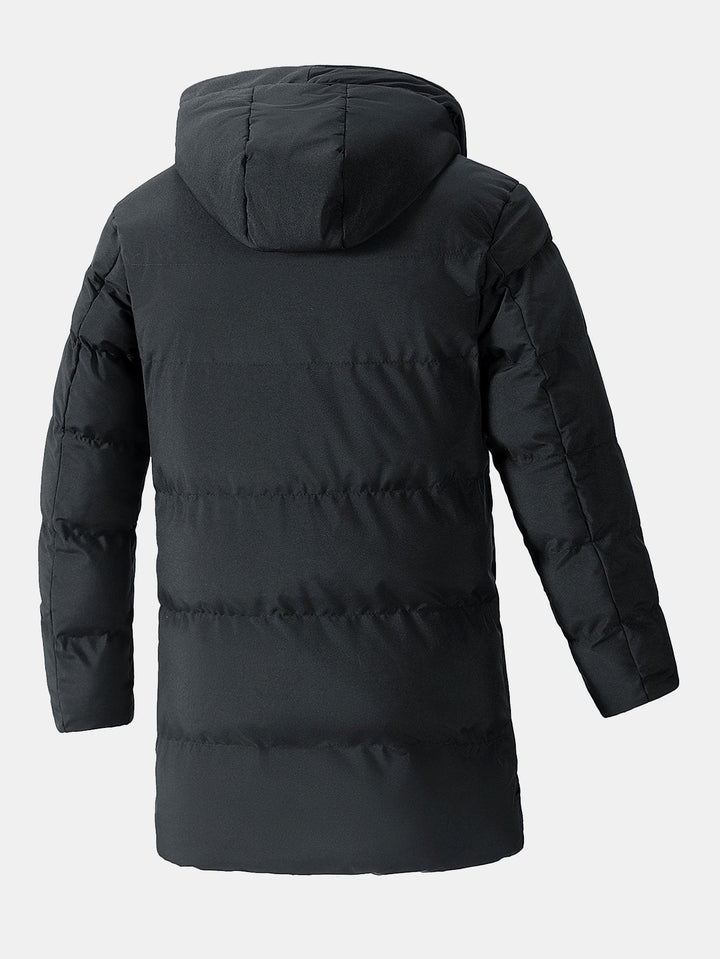 Herren Pufferparka mit Kapuze, Taschen und Kordelzug