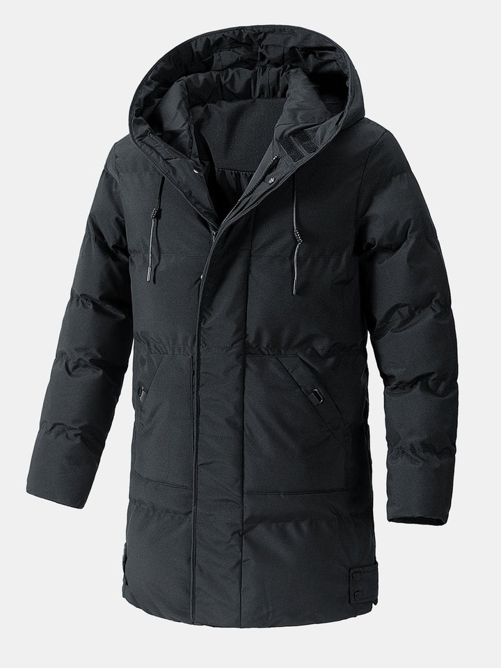 Herren Pufferparka mit Kapuze, Taschen und Kordelzug