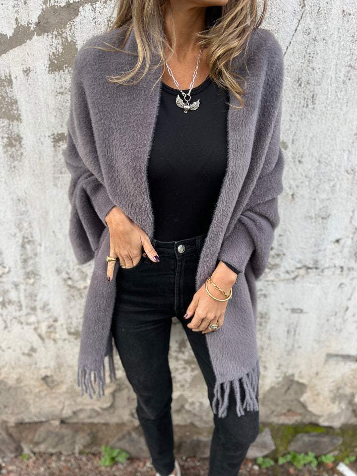 Hannah | Eleganter Langärmeliger Wickelpulli Cardigan für Damen mit V-Ausschnitt