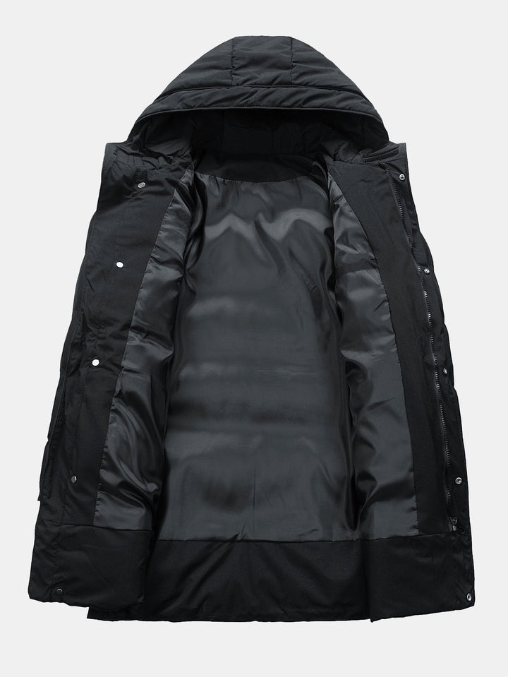 Herren Pufferparka mit Kapuze, Taschen und Kordelzug