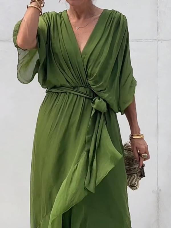 Fiorella | Elegantes Midikleid für Damen mit V-ausschnitt