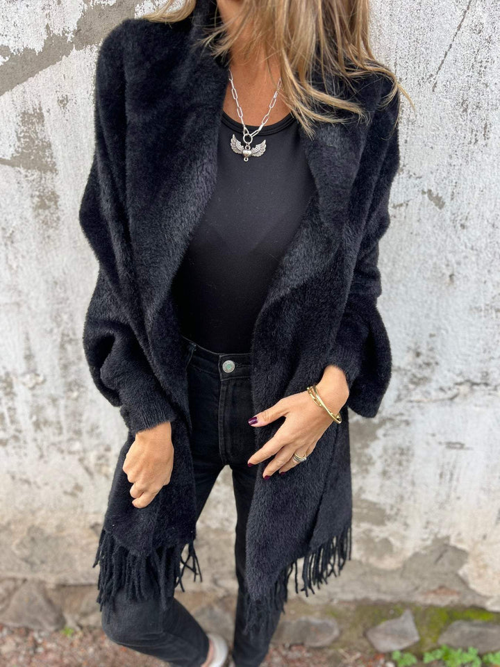 Hannah | Eleganter Langärmeliger Wickelpulli Cardigan für Damen mit V-Ausschnitt