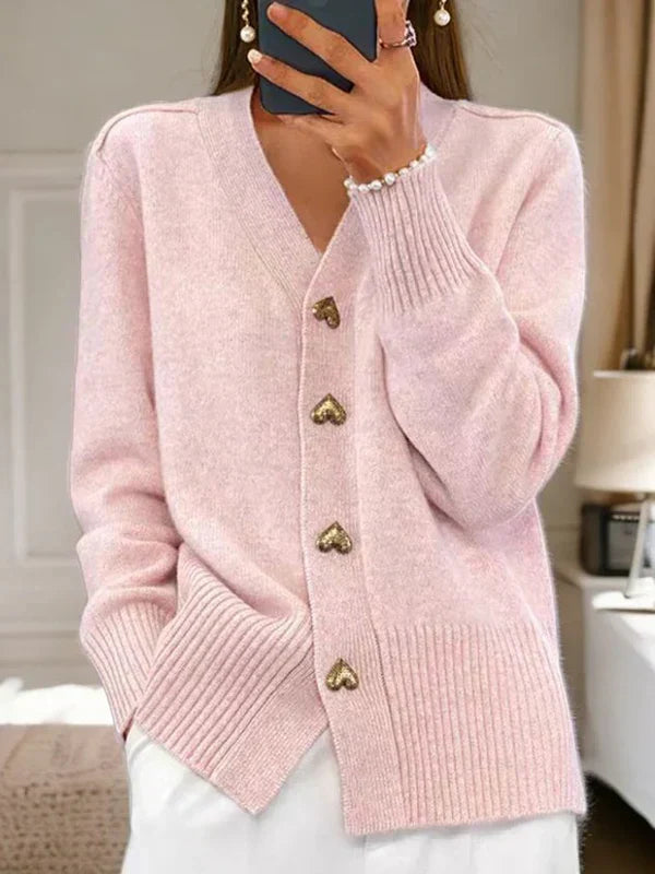 Klara | Eleganter Cardigan für Damen mit V-Ausschnitt und langen Ärmeln