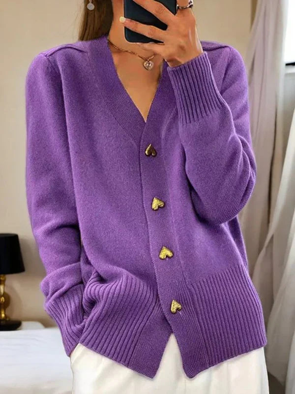 Klara | Eleganter Cardigan für Damen mit V-Ausschnitt und langen Ärmeln