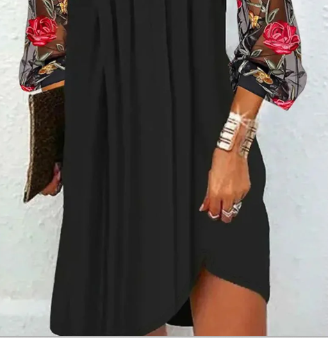 Renée | Elegantes Mini-Kleid für Damen mit Blumenmuster und V-Ausschnitt