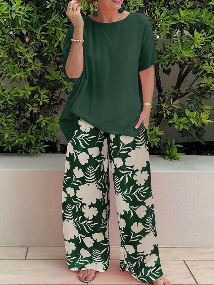 Lina | Stilvolles Zweiteiliges Set für Damen mit Blumenmuster