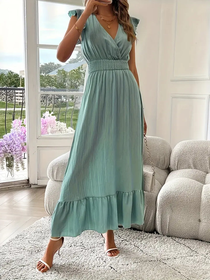 Julia | Rüschenkleid mit V-Ausschnitt