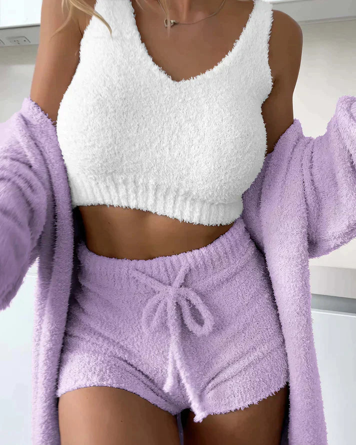 Emanuela | Kuscheliges Strickset für Damen mit Rundhalsausschnitt
