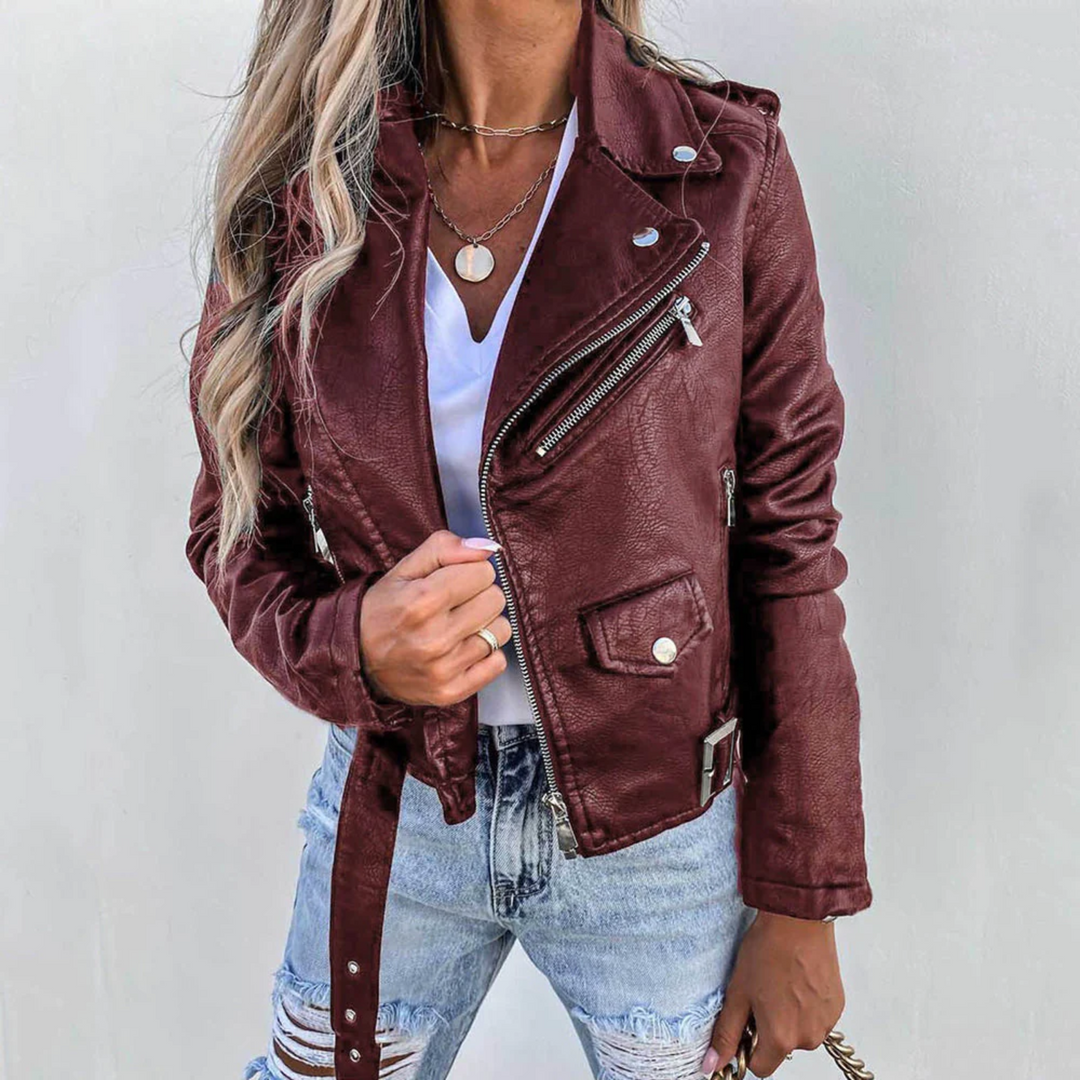 Damen Jacke mit Taschen und Gürtel, Langarm