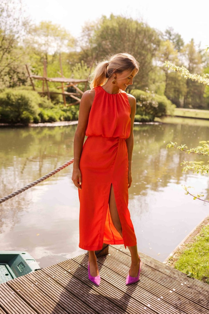 Lisa | Müheloses Sommer-Midi-Kleid für Damen mit Rundhalsausschnitt