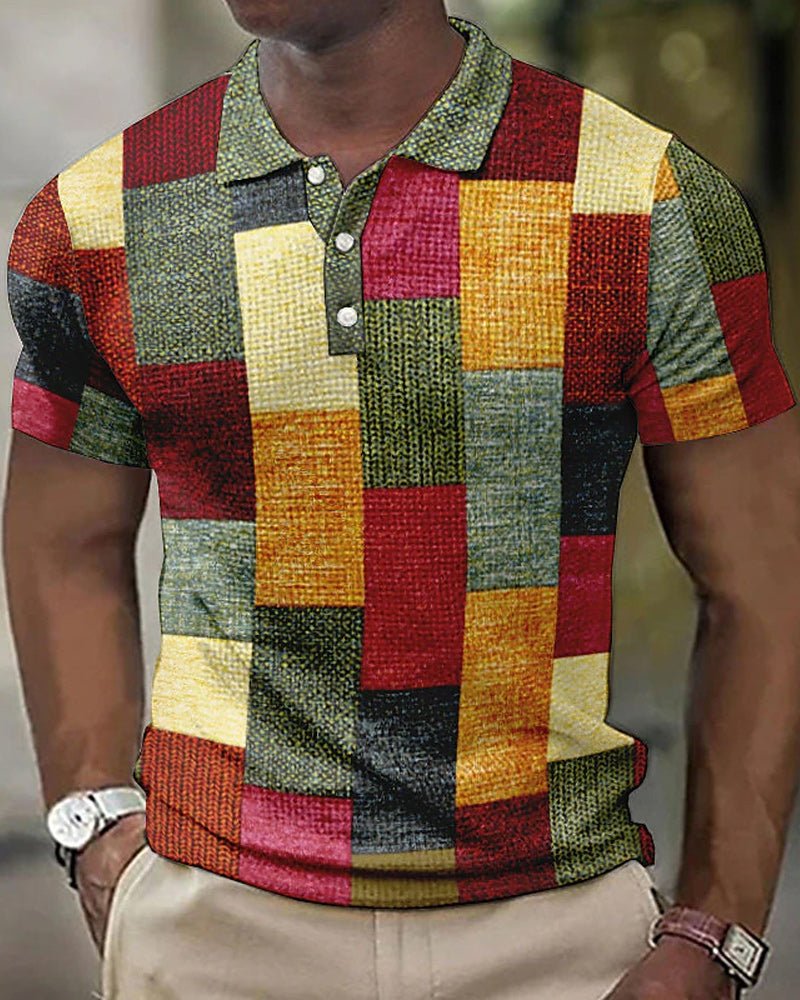 Lovi | Polo Poloshirt für Herren mit kurzen Ärmeln und Karomuster