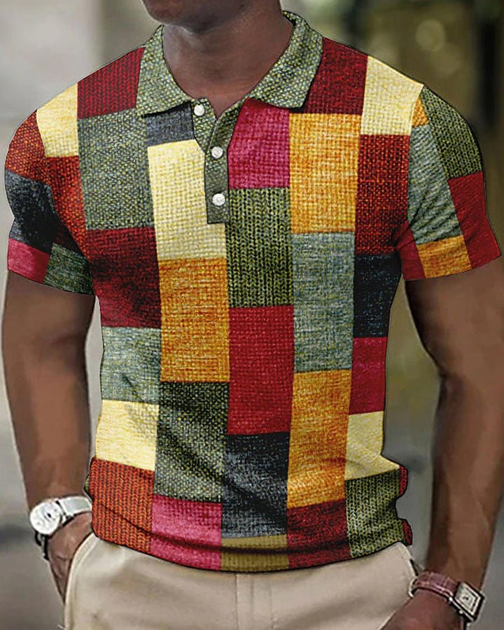 Lovi | Polo Poloshirt für Herren mit kurzen Ärmeln und Karomuster