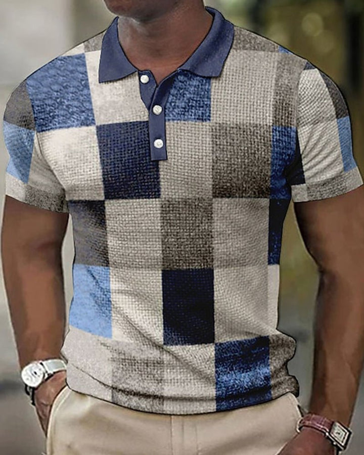 Lovi | Polo Poloshirt für Herren mit kurzen Ärmeln und Karomuster