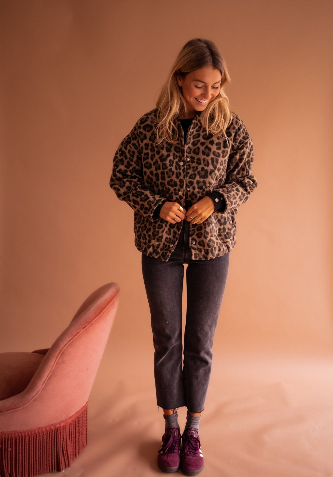 Katarzyna | Zeitlose Leopardenmuster-Jacke für Damen mit langen Ärmeln