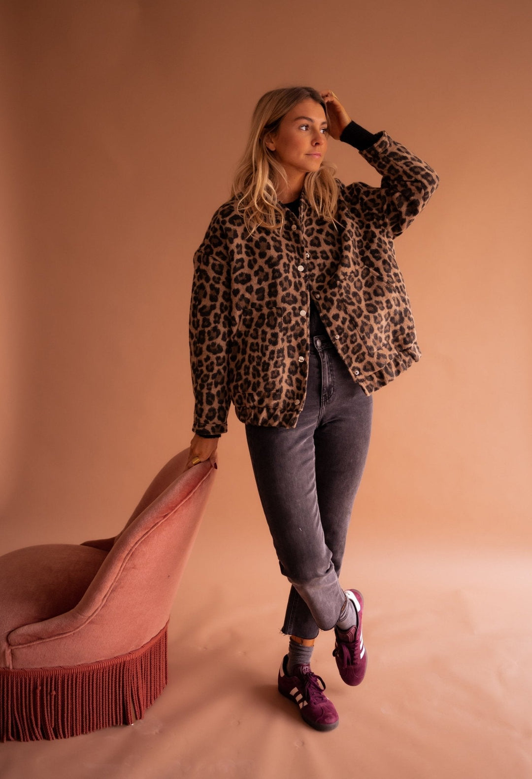 Katarzyna | Zeitlose Leopardenmuster-Jacke für Damen mit langen Ärmeln