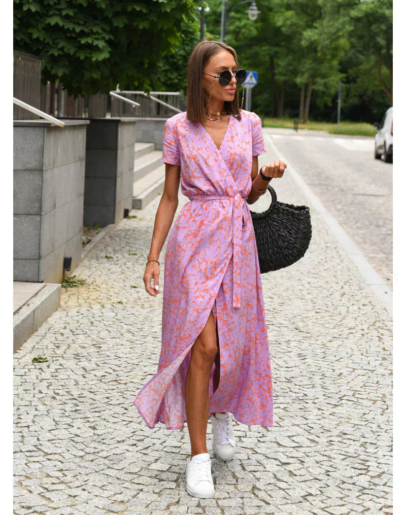 Suzanne | Elegantes Midikleid für Damen mit V-Ausschnitt