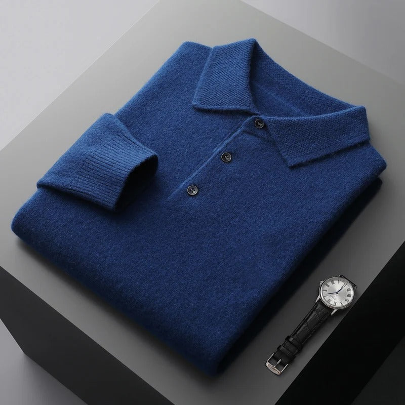 Tobias | Polo Business Pullover für Herren mit langen Ärmeln