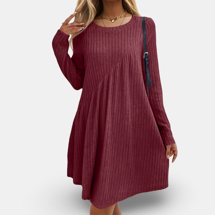 Klara | Weich und bequem Kleid für Damen mit Rundhalsausschnitt und langen Ärmeln