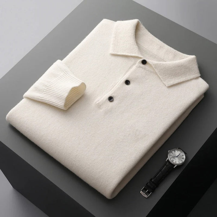 Tobias | Polo Business Pullover für Herren mit langen Ärmeln