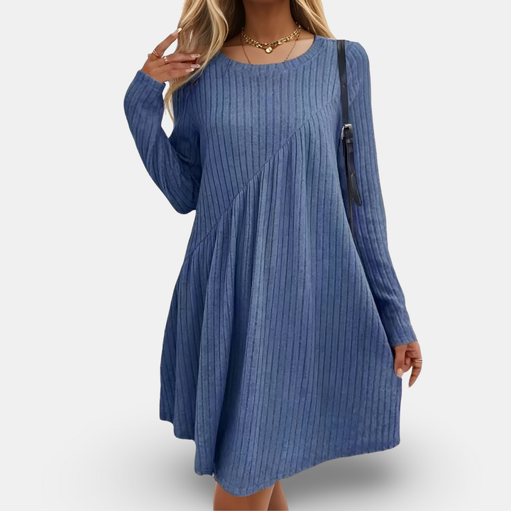 Klara | Weich und bequem Kleid für Damen mit Rundhalsausschnitt und langen Ärmeln