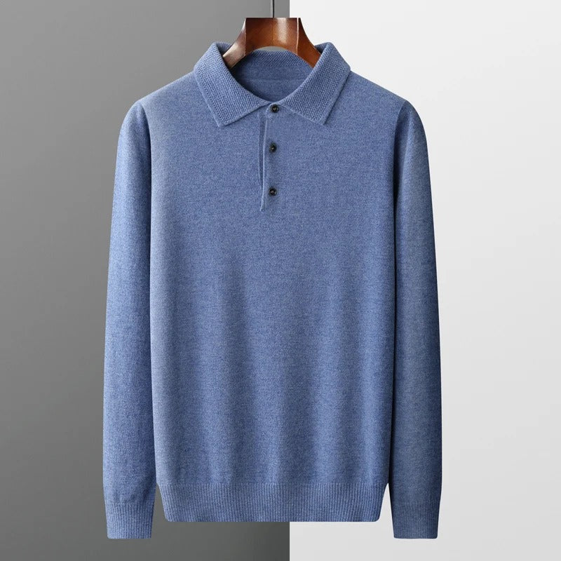 Tobias | Polo Business Pullover für Herren mit langen Ärmeln