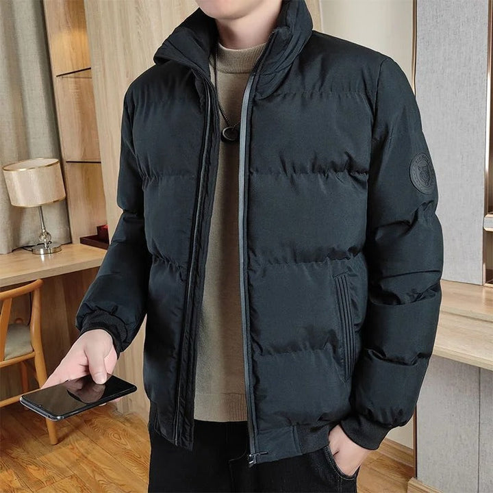 Elegante winddichte Herrenjacke für Herren mit Stehkragen und langen Ärmeln