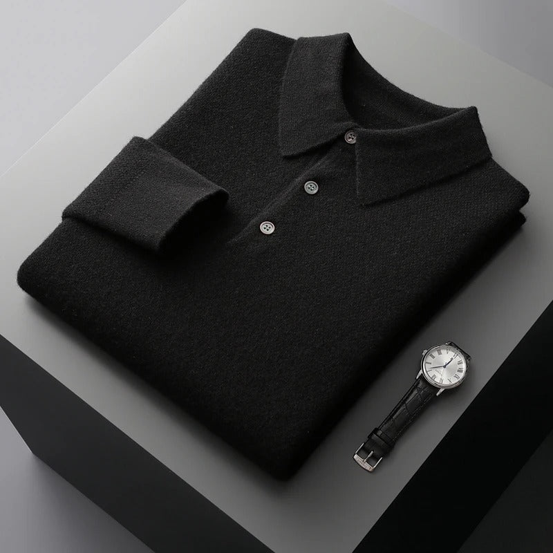 Tobias | Polo Business Pullover für Herren mit langen Ärmeln