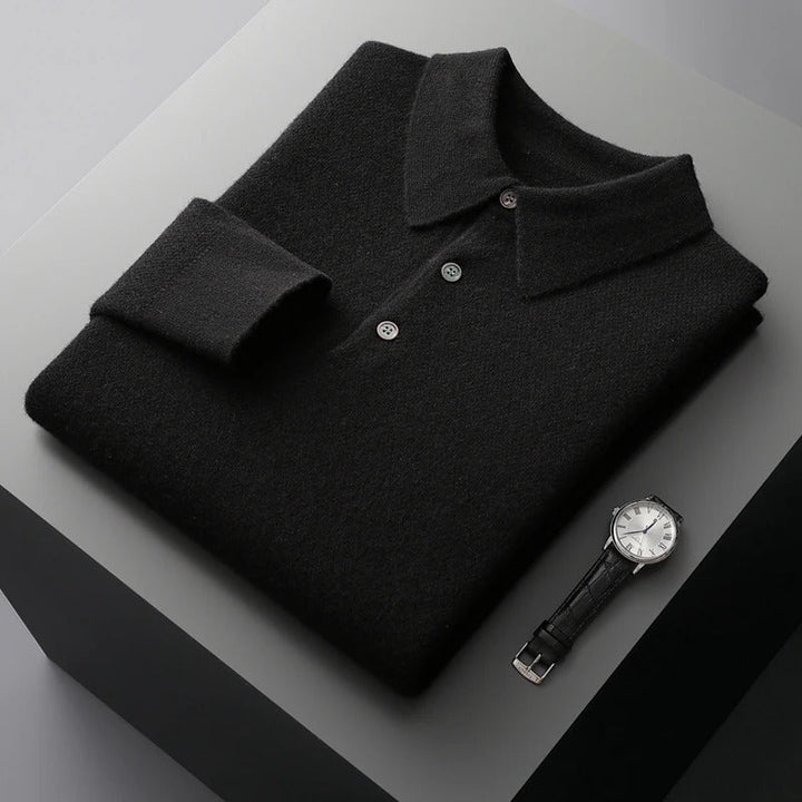 Tobias | Polo Business Pullover für Herren mit langen Ärmeln