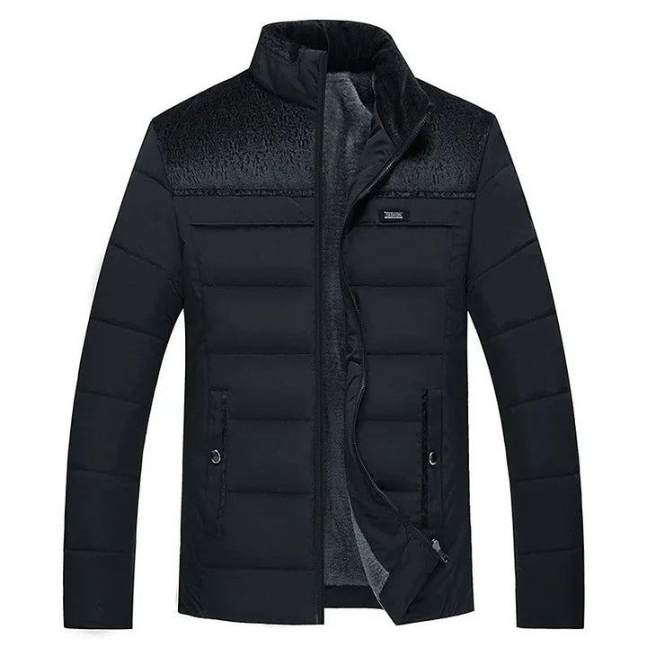 Elegante Gepolsterte Pufferjacke für Herren mit Stehkragen und langen Ärmeln