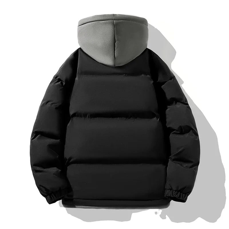 Lässige Pufferjacke für Herren mit Kapuze und langen Ärmeln