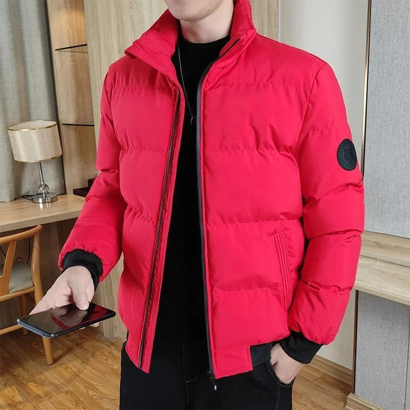 Elegante winddichte Herrenjacke für Herren mit Stehkragen und langen Ärmeln