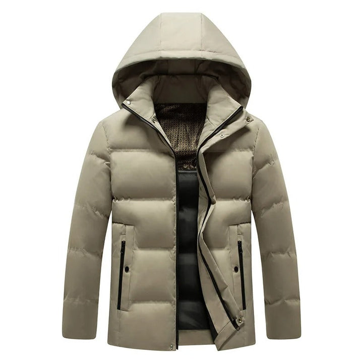 Elegante Wasserfeste Winterjacke für Herren mit Kapuze und langen Ärmeln
