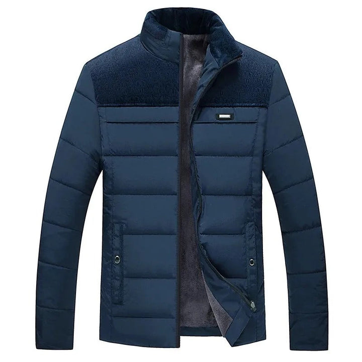 Elegante Gepolsterte Pufferjacke für Herren mit Stehkragen und langen Ärmeln