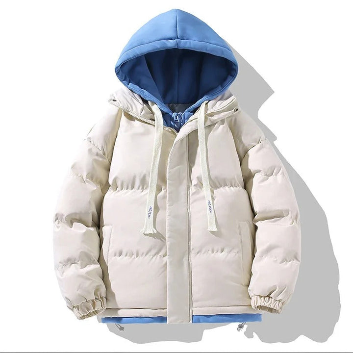 Lässige Pufferjacke für Herren mit Kapuze und langen Ärmeln