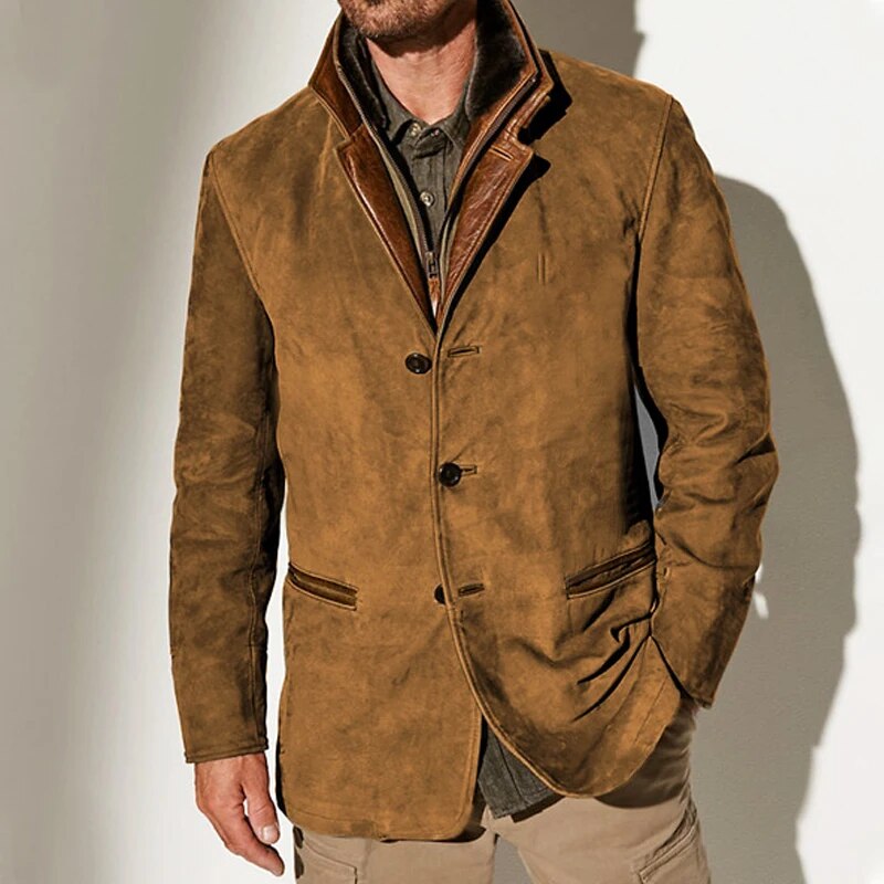Stefano | Vintage Jacke für Herren mit langen Ärmeln und Stehkragen