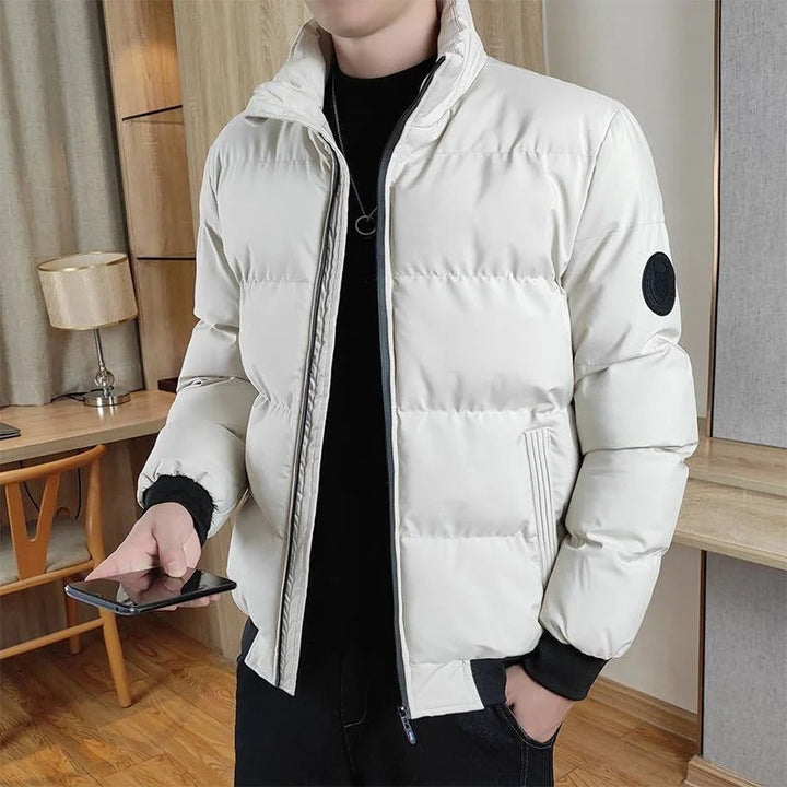Elegante winddichte Herrenjacke für Herren mit Stehkragen und langen Ärmeln