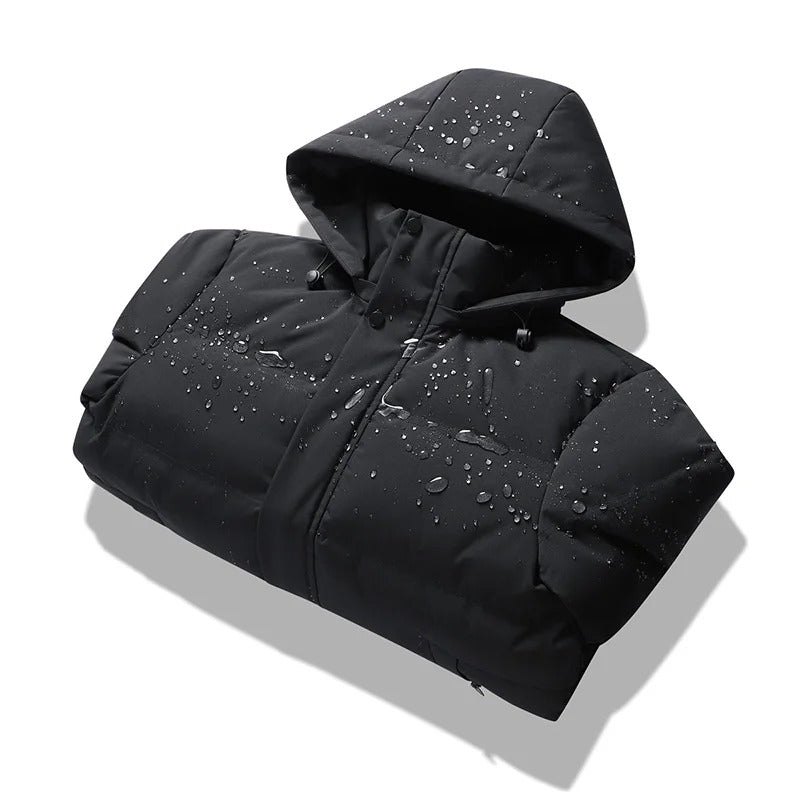 Elegante Wasserfeste Winterjacke für Herren mit Kapuze und langen Ärmeln