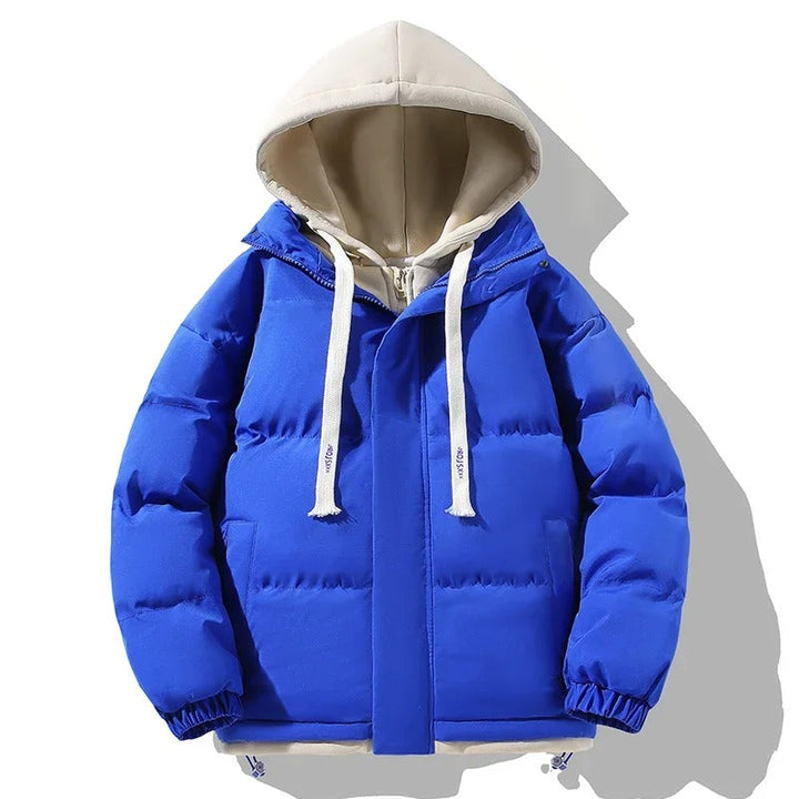 Lässige Pufferjacke für Herren mit Kapuze und langen Ärmeln