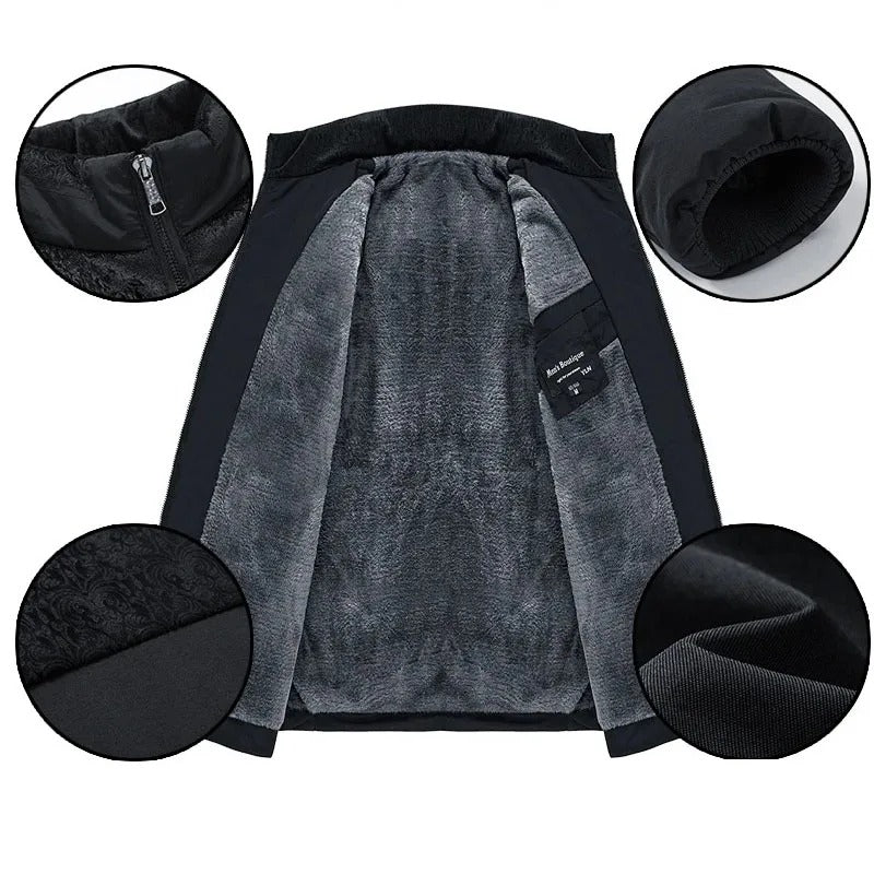 Elegante Gepolsterte Pufferjacke für Herren mit Stehkragen und langen Ärmeln